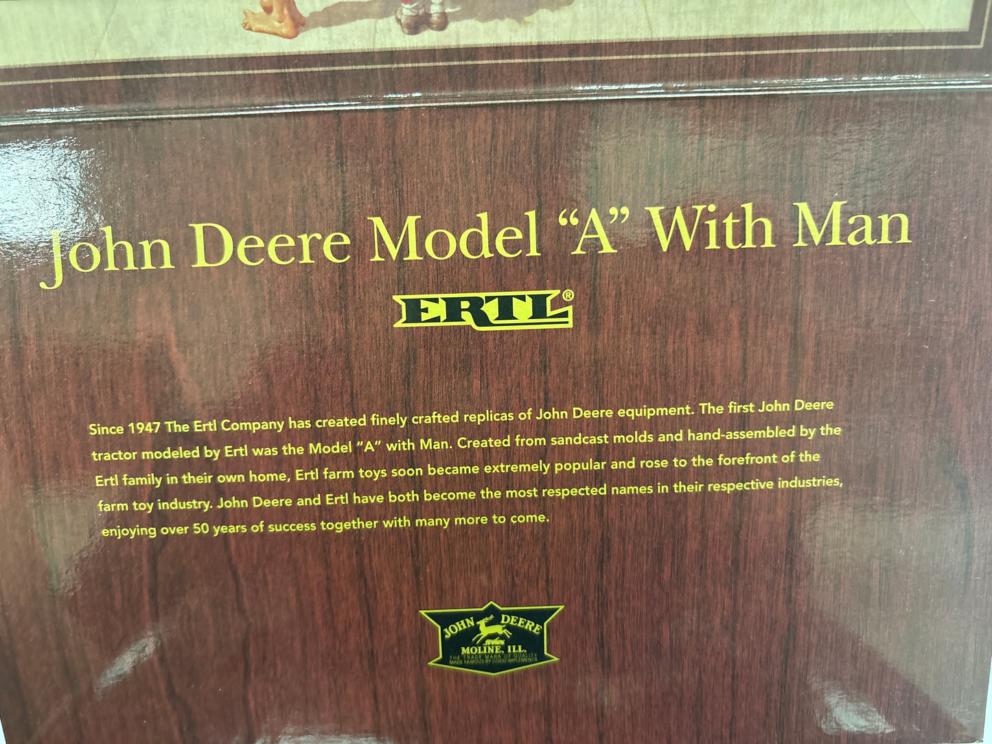 John Deere Model “A” w/ man commemorative gold edition