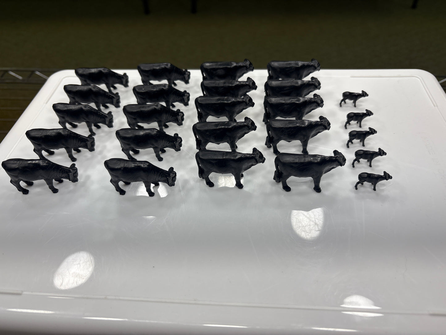 20 Black Angus Cows w/5 calves 1/64 scale