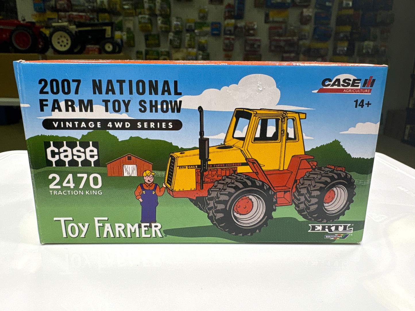 Box for a toy tractor from the 2007 National Farm Toy Show, featuring Case 2470 model.