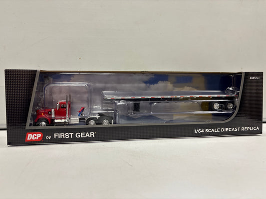 White Western Star 4900 Day Cab & flatbed Trailer 60-2093