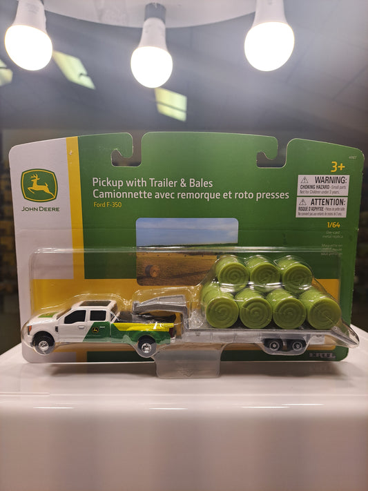 Pickup with Trailer & Bales
