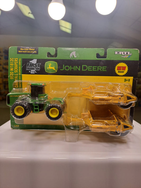 John Deere 9520 W/1812C and Carryall Scrapers
